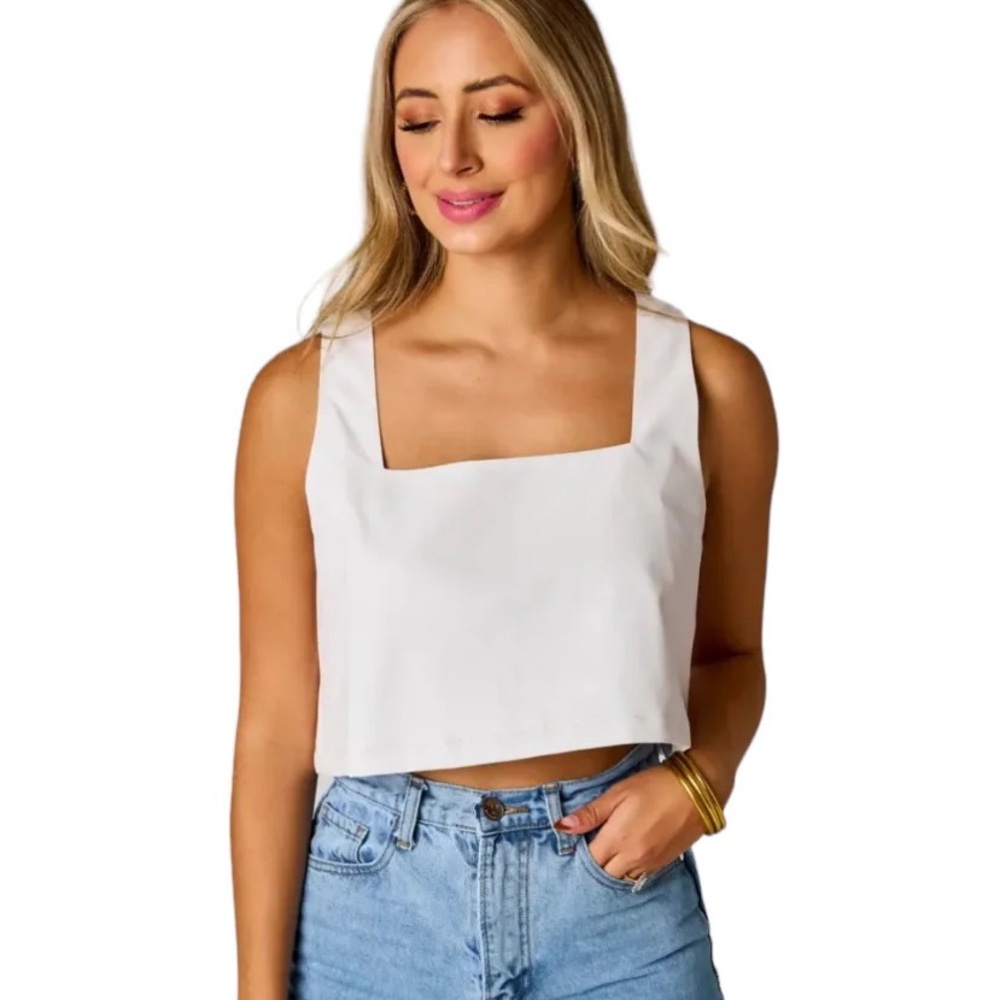 NWT Buddy Love faux leather crop tank